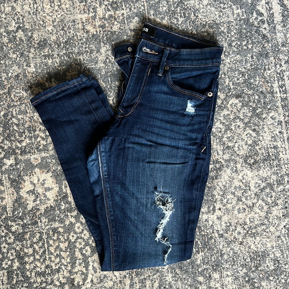 Express distressed mid rise legging. Size 4S. Worn